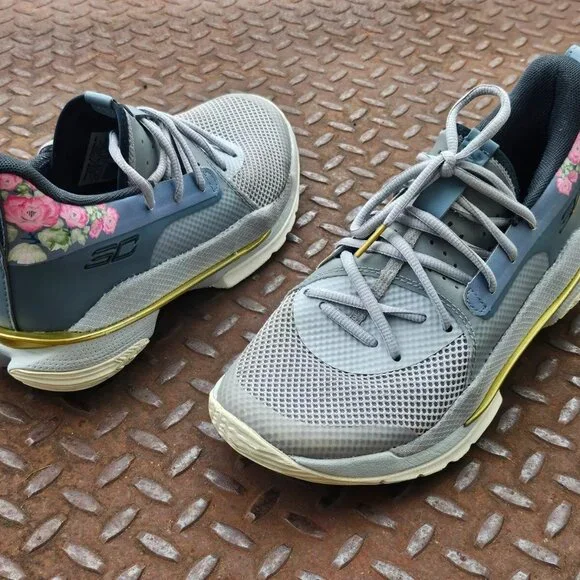 Under Armour Athletic Shoes Sneaker Curry 7 Floral Chinese New Year Lace Up 6.5Y - Picture 6 of 12